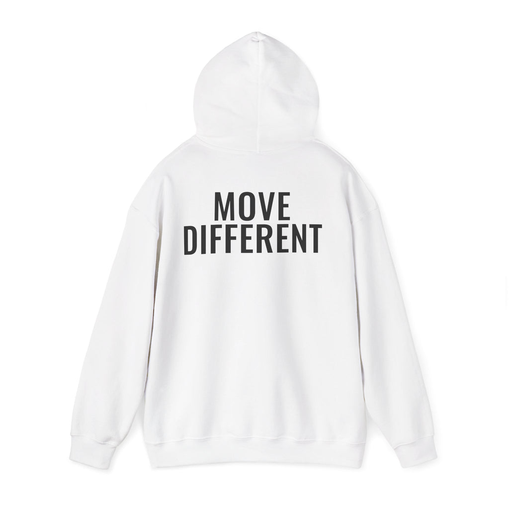 Essence minimalist text Hoodie | Move Different back print