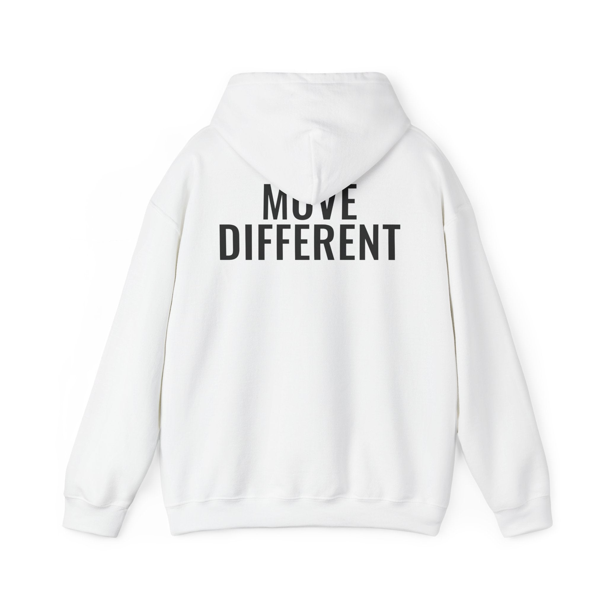 Essence minimalist text Hoodie | Move Different back print